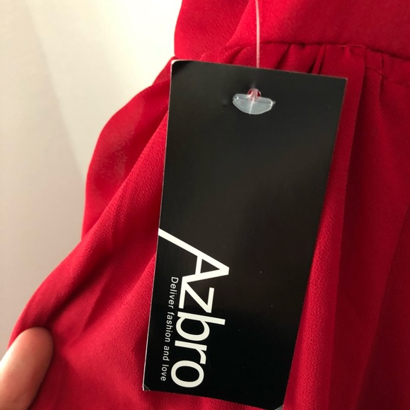 Long Maxi, V neck dress in Red! - Picture 3 of 3